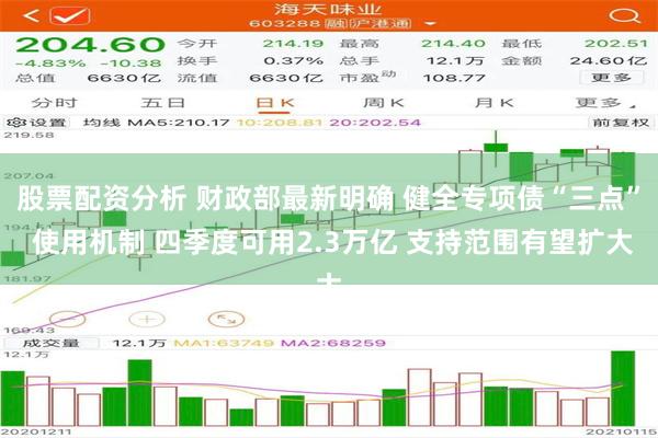 股票配资分析 财政部最新明确 健全专项债“三点” 使用机制 四季度可用2.3万亿 支持范围有望扩大