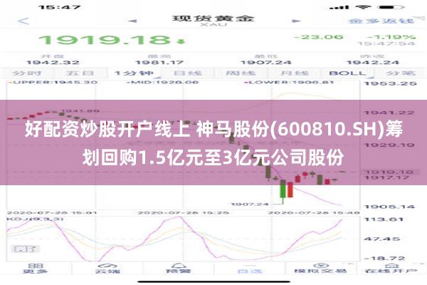 好配资炒股开户线上 神马股份(600810.SH)筹划回购1.5亿元至3亿元公司股份
